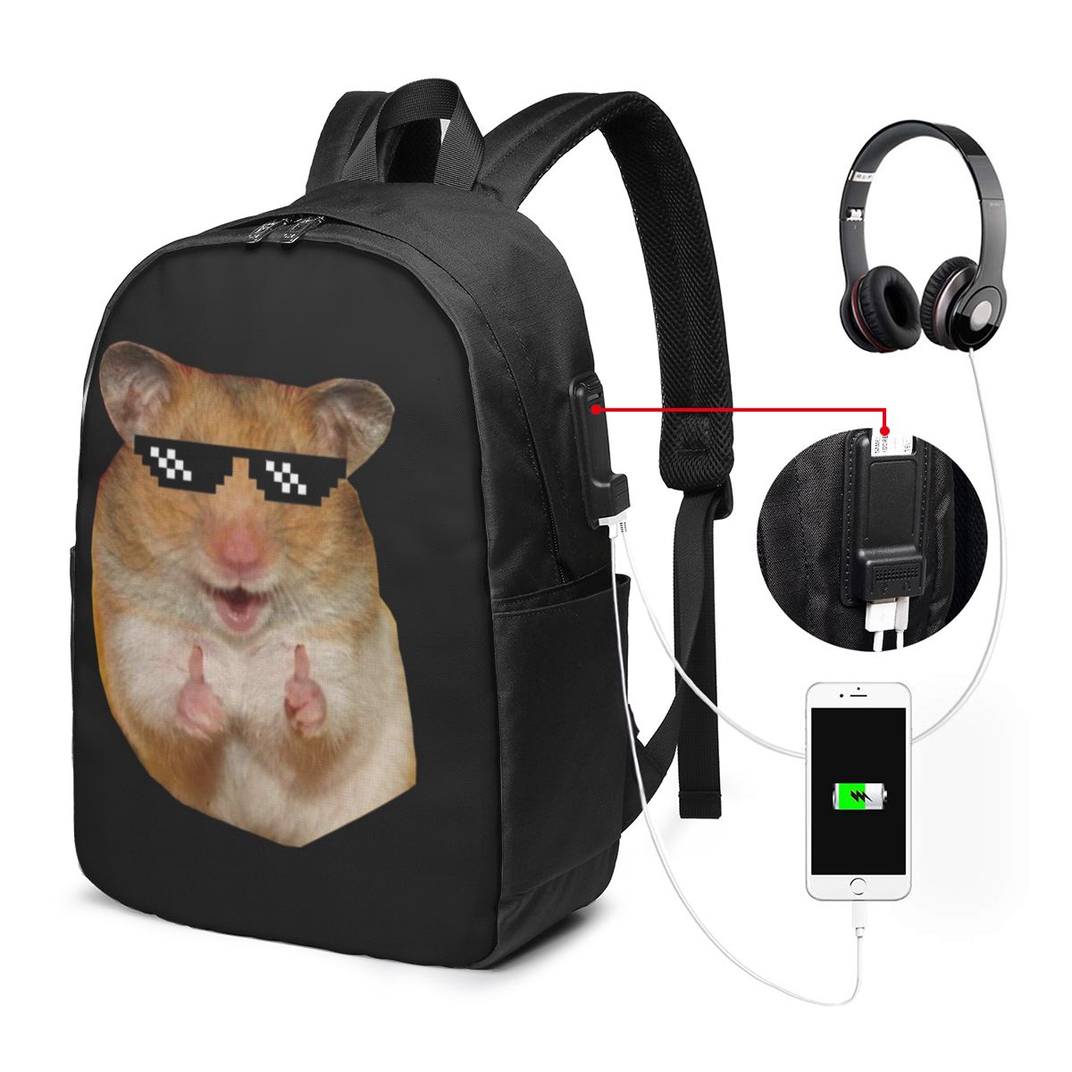 Funny Hamster Backpack Travel  - огляд і ціна Laptop Bag