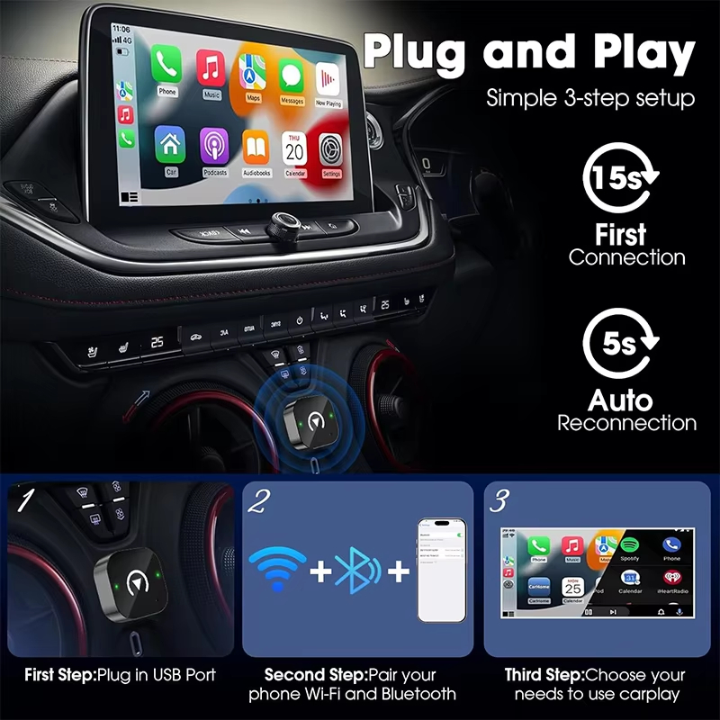 2-in-1 Wireless CarPlay Adapte - огляд і ціна Usb Hub