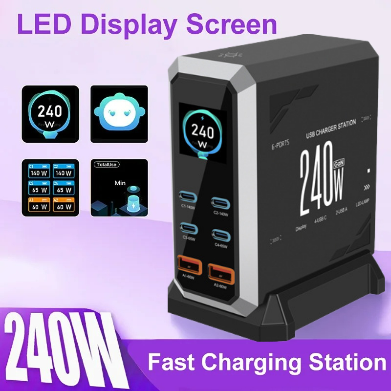NEW 2026 240W GaN Charger 6-IN - огляд і ціна Laptop Charger